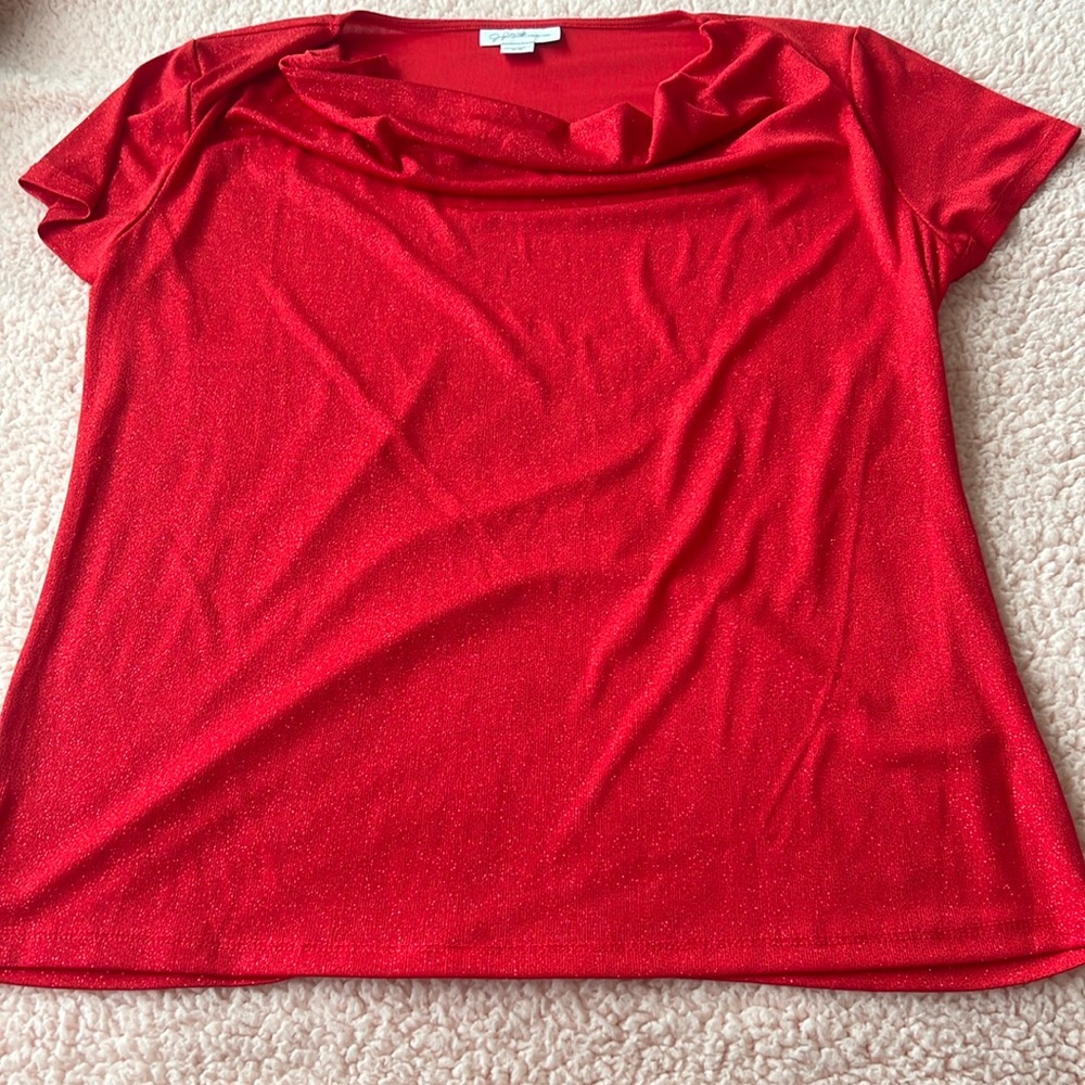 Short sleeves, cowl neck, sparkly - (#0655)